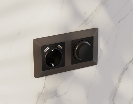 Рамка ALFA Line (Темная бронза матовый) 2-ая AF110632