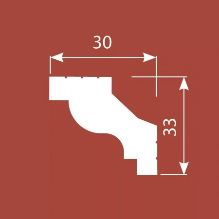 Карниз KX047, 33х30, 2000мм, Экополимер/15