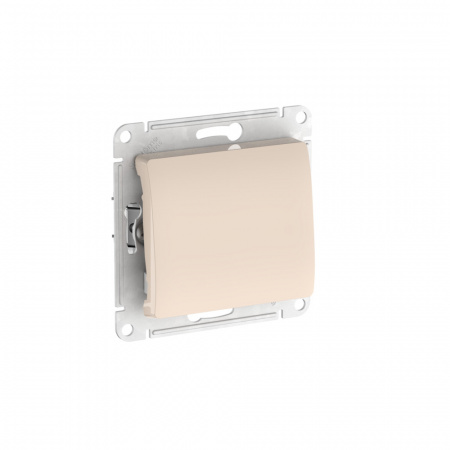 Systeme Electric Glossa Бежевый Кнопка нажимная, сх.1, 10АХ, мех., быстрозажим. клем.