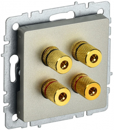 IEK BRITE Аудиорозетка 4-мест. РА10-БрШ шампань