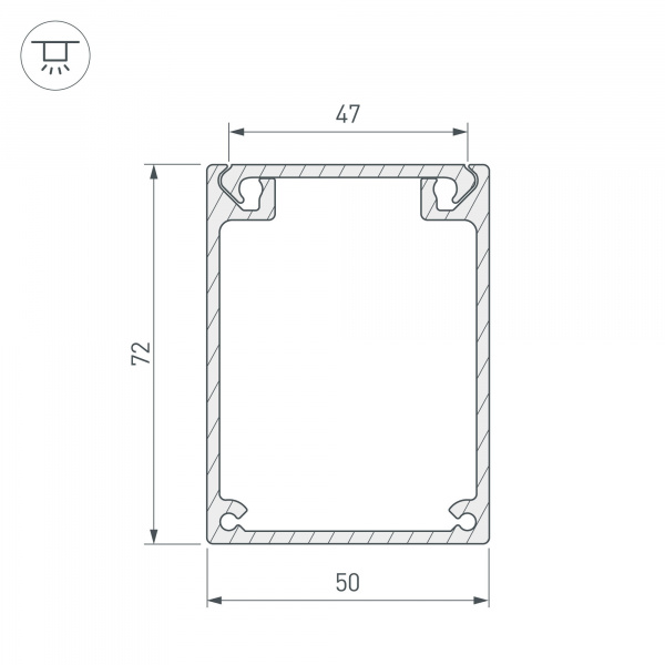 Профиль Arlight BOX72-2000 ANOD 017357
