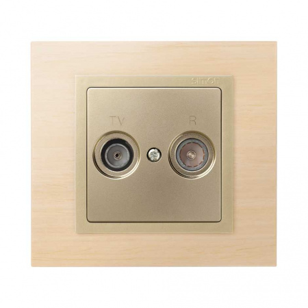 Simon 82 Шампань Накладка розетки TV 1-ая (символ R-TV)