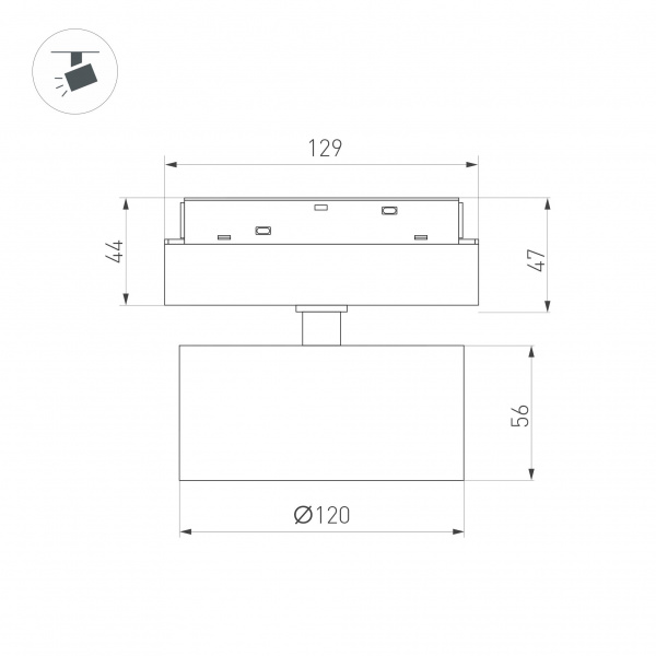 Светильник MAG-ORIENT-RONDO-R120-15W Day4000 (BK, 110 deg, 48V) (Arlight, IP20 Металл, 5 лет)