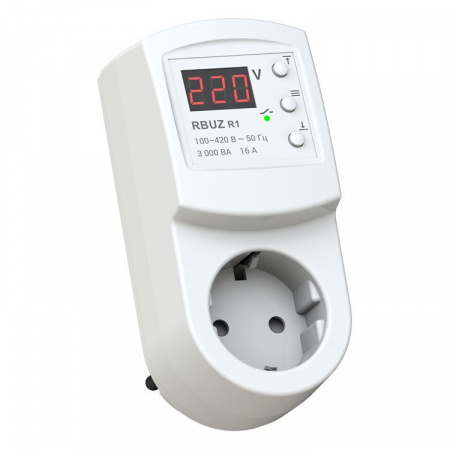 RBUZ Реле напряжения в розетку 16А 3000ВА