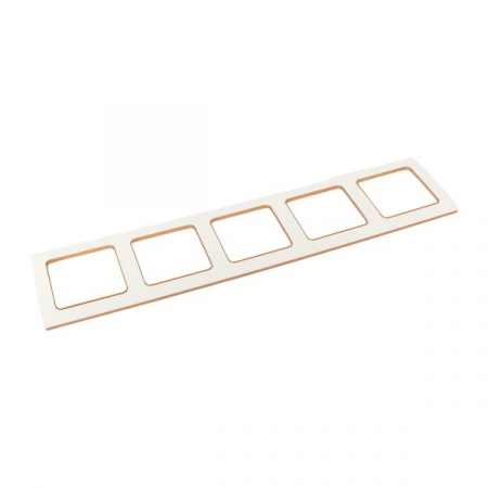 EKF Стокгольм Рамка 5-местная белая с линией цвета шампань