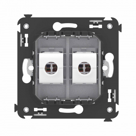 DKC Avanti Компьютерная розетка RJ-45 без шторки в стену, кат.6А двойная, Закаленная сталь