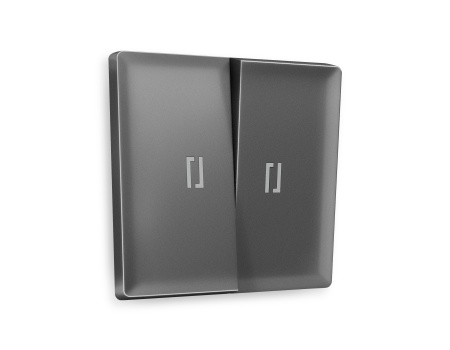 Лицевая панель ALFA (Антрацит серый) для 2-клавишных выключателей с подсветкой QUANT AP6540