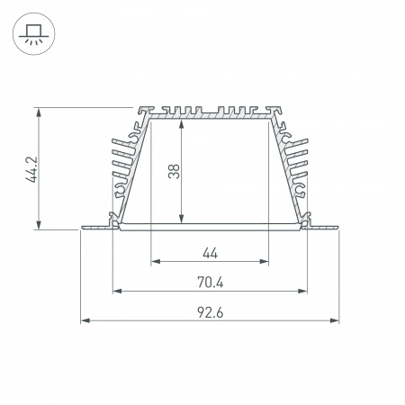 Профиль Arlight KLUS-POWER-RW70FS-2000 ANOD 019882