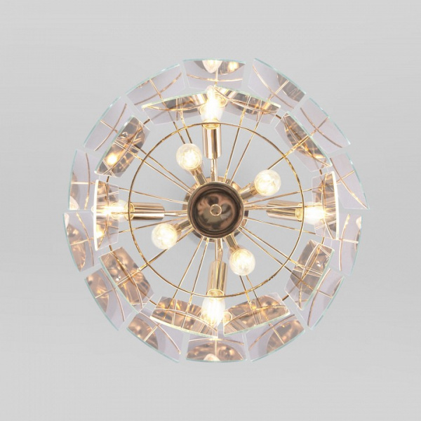 Умная подвесная люстра со стеклянными плафонами 60170/8 золото Eurosvet Claire