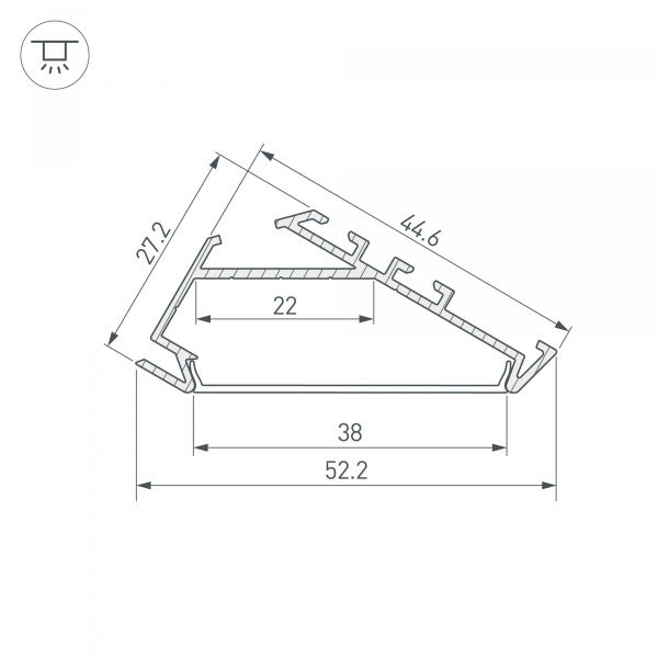 Профиль Arlight KLUS-P45.30-2000 ANOD 025469