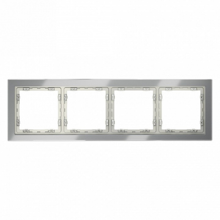 Рамка стеклянная VOLTUM S70 на 4 поста, (сталь, стекло)