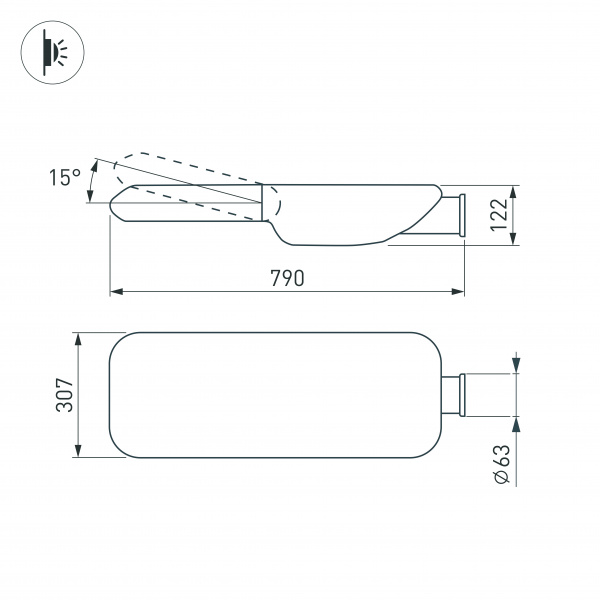 Arlight Светильник OXOR-LUMI-789х308-200W Day5000 (GR, 144x80 deg, 230V) IP66 (-)