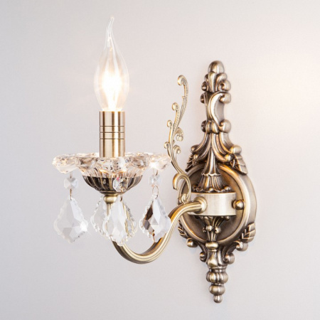 Бра с хрусталем 3281/1 античная бронза Eurosvet Elisha