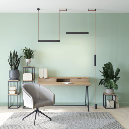 DK5576-BK Cветильник для трека-ремня Belty, серия Linear, со светодиодом, L642*W40*H45мм, 48V DC, 24W, RA90, 120°, 4000K, IP20, черный, алюминий