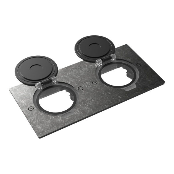 Лючок Surface 4 мод. (2 мод. 45х45 мм.), круглая крышка, оцинкованная сталь, IP44