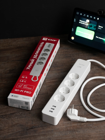 EKF PROxima Умный удлинитель Connect PRO Wi-Fi c USB