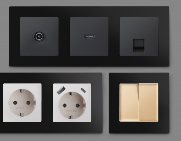 Рамка ALFA Techno (Черный матовый) 5-ая AF220705