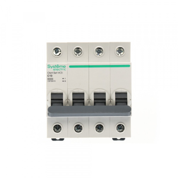 Systeme Electric City9 Set Автоматический выключатель (АВ) С 10А 4P 6kA 400В
