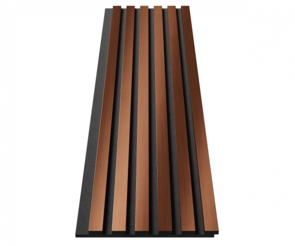 Комплект акуст.панелей, черный войлок, 1200х300х19мм, рейки ЭКОПОЛИМЕР, красная медь/2шт