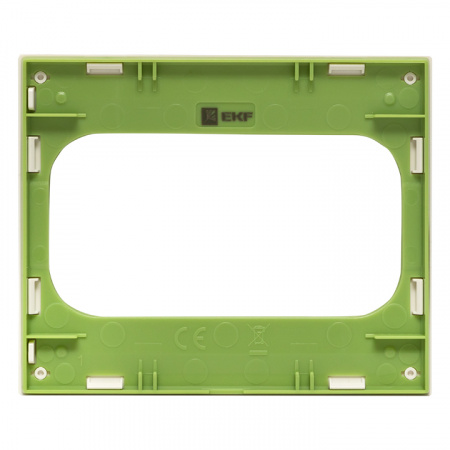 EKF PROxima Стокгольм Белый Линия зеленая Рамка для розетки 2-ой