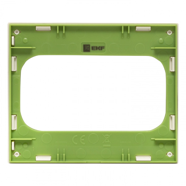 EKF PROxima Стокгольм Белый Линия зеленая Рамка для розетки 2-ой