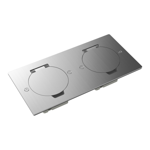 Donel Лючок Surface 4 мод. (2 мод. 45х45 мм.), круглая крышка, полированное серебро, IP44, DFB22ZMRMS