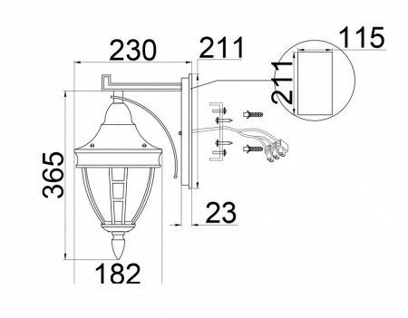 Настенный светильник (бра) O027WL-01B Maytoni Rivoli