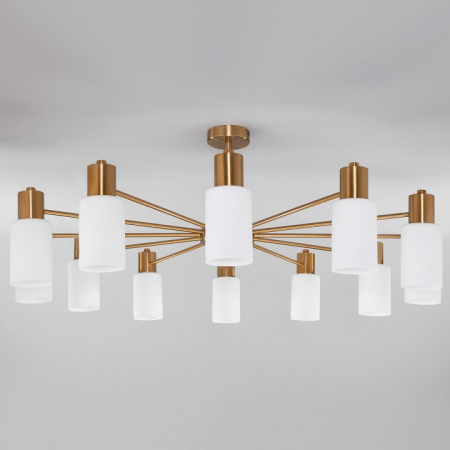 Умная потолочная люстра со стеклянными плафонами 70160/12 латунь Eurosvet Vegga