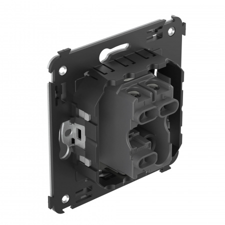 DKC Avanti Черный квадрат Выключатель одноклавишный