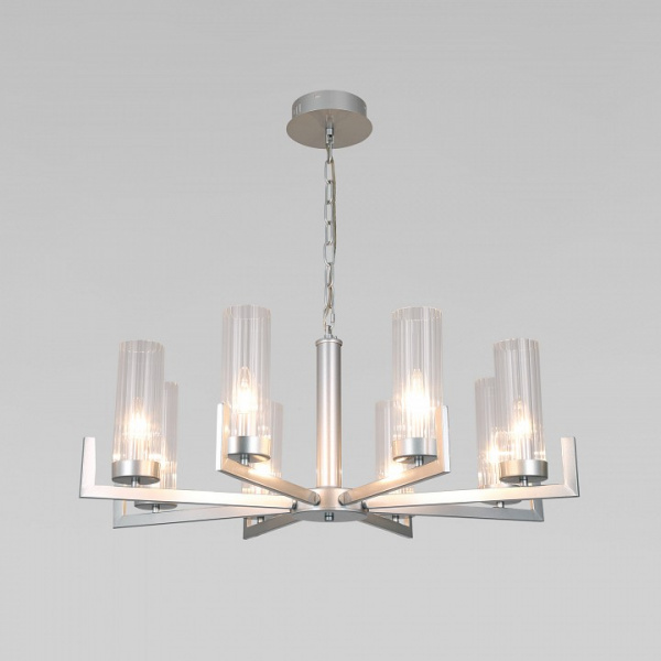 Подвесная люстра 60133/8 серебро Eurosvet Arganie