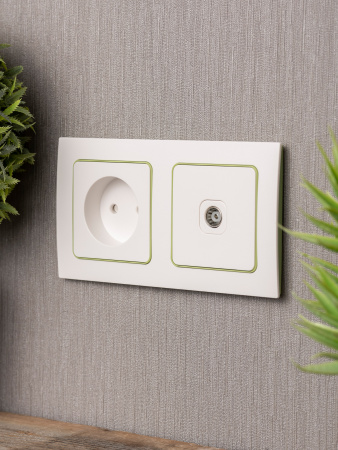 EKF PROxima Стокгольм Белый Линия зеленая Рамка 2-ая