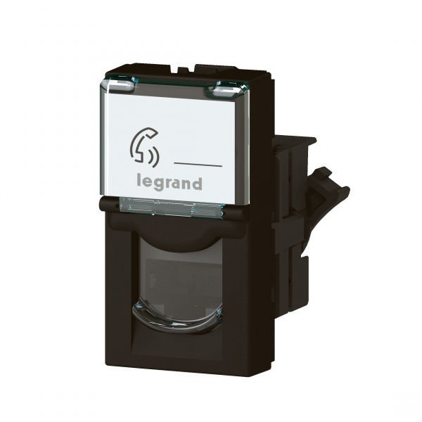 Legrand Mosaic Матовая черная Розетка RJ 45, программа, категория 6, FTP, 1 модуль