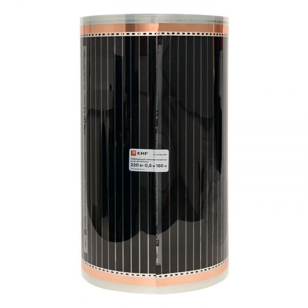 EKF PROxima Инфракрасный пленочный теплый пол 220 Вт/м2 ширина 0,5 метра рулон 150 метров EKF PROxima Инфракрасный пленочный теплый пол 220 Вт/м2 ширина 0,5 метра рулон 150 метров