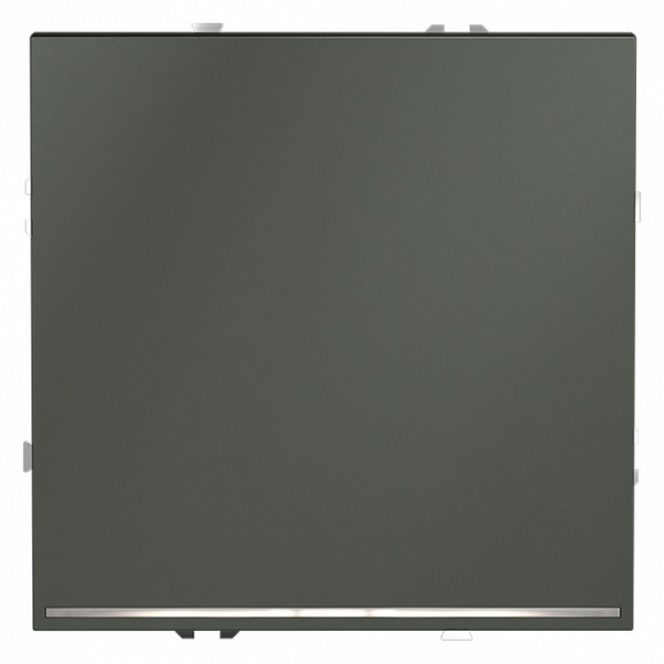 Выключатель встраиваемый VOLTUM S70 одноклавишный с подсветкой 10А, (титан)