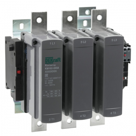 Dekraft Контактор 800А 110В_АС АС3_ АС4 1НО+1НЗ КМ-102