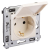 DKC Avanti Ванильная дымка Розетка с крышкой 2P+E