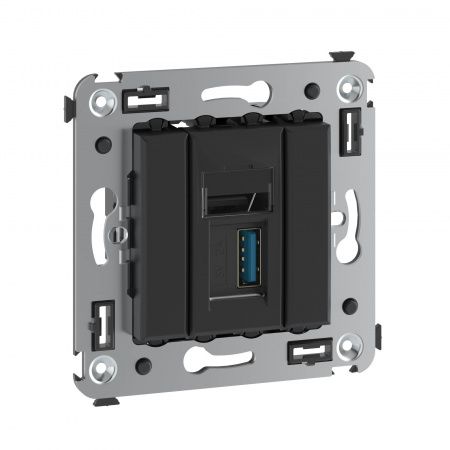 DKC Avanti Черный матовый Розетка одинарная тип А-А USB 3.0