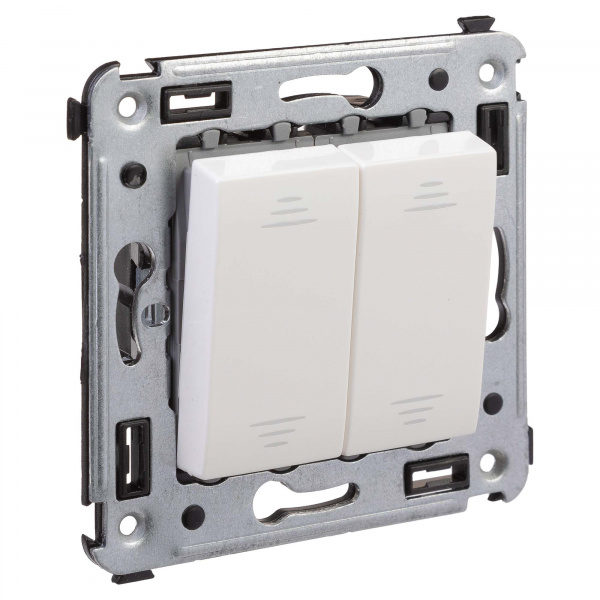 DKC Avanti Белое облако Выключатель двухклавишный