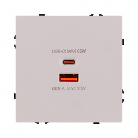 Розетка USB A+C 65W, кашемир матовый Kollinger Eclipse EC-024CM