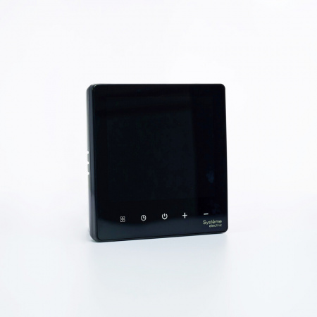 Systeme Electric ArtGallery ЧЕРНЫЙ ТЕРМОСТАТ программируемый с Wi-Fi для электрического теплого пола, 16 А, моноблочный