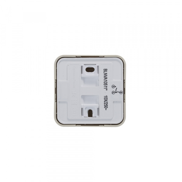 SE Blanca наруж Беж Выключатель 2-клавишный (cх.5) с подсветкой, изолир. пластина 10А,250B