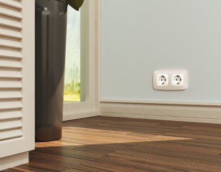 Рамка OMEGA Ecta (Бежевый матовый) 2-ая OF140332