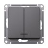 Systeme Electric AtlasDesign Базальт Выключатель 2-клавишный с подсветкой, сх.5а, 10АХ, механизм