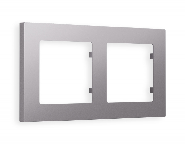 Рамка ALFA Techno (Сталь матовый) 2-ая AF220502