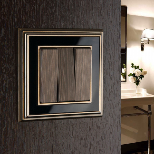 Рамка на 1 пост (бронза/черный) WL17-Frame-01