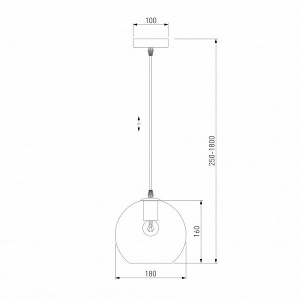 Подвесной светильник с плафоном 50200/1 дымчатый Eurosvet Rowan