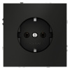Розетка встраиваемая VOLTUM S70 с заземлением 16А, (черный матовый)