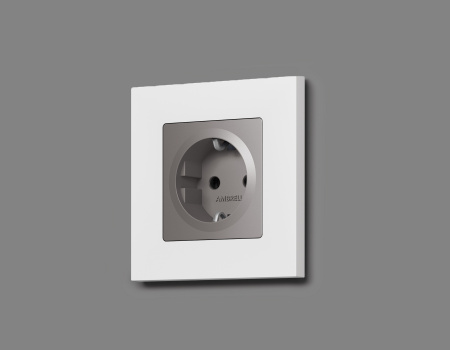 Лицевая панель ALFA (Сталь матовый) для электрической розетки с заземлением QUANT AP5060
