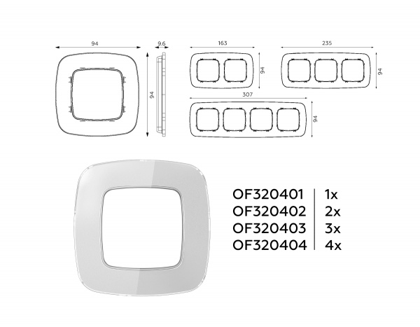 Рамка OMEGA Radian (Серебро Стекло органическое) 4-ая OF320404