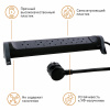 Legrand Revolution Комфорт Черный Удлинитель 6x2К+З с выкл., кабель 1,5м, плоские розетки, фиксируемый поворотный блок